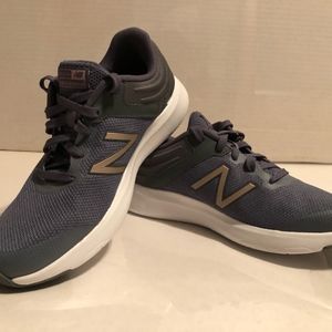 Gray and white sneakers